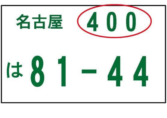 小型貨物自動車のナンバープレート例